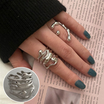 Fashion Solid Color Copper Silver Plated Open Ring 1 Piece