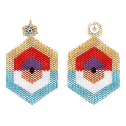 Bohemian Retro Ethnic Miyuki Rice Bead Triangle Earrings