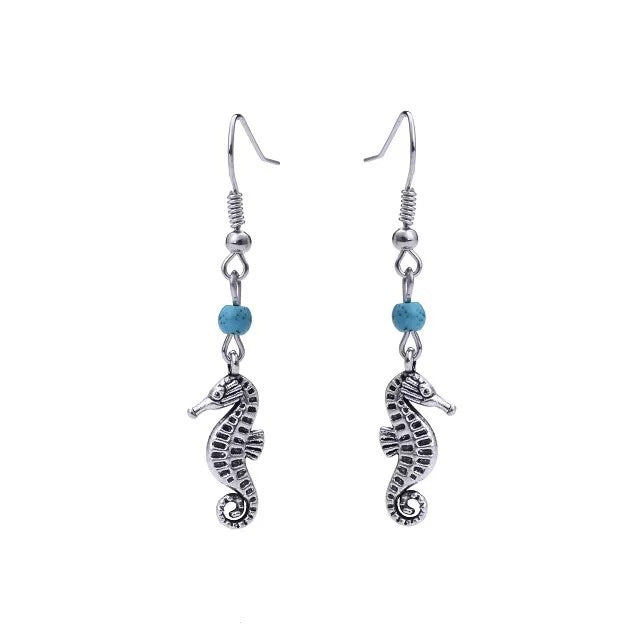 1 Pair Bohemian Water Droplets Tassel Alloy Inlay Turquoise Women's Drop Earrings