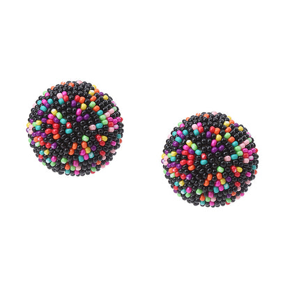 1 Pair Bohemian Ball Seed Bead Women's Ear Studs