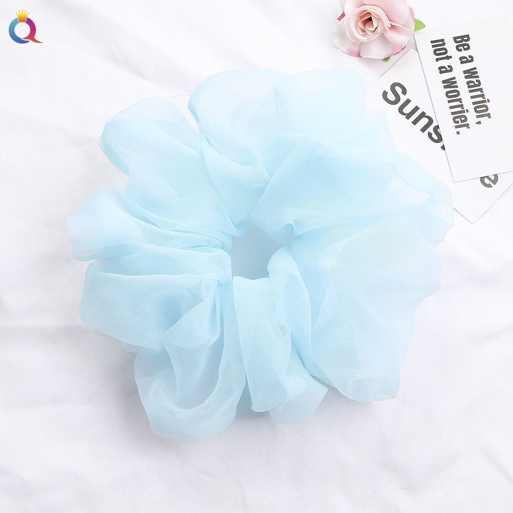 Simple Style Solid Color Organza Pleated Hair Tie 1 Piece