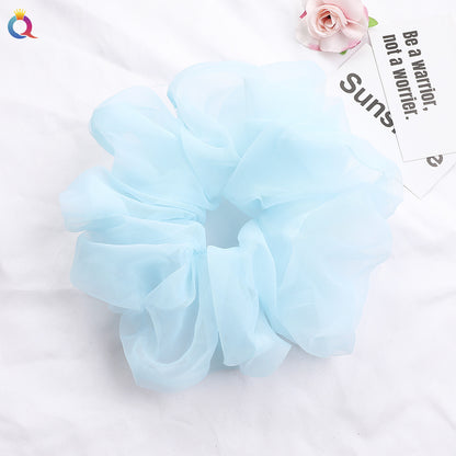 Simple Style Solid Color Organza Pleated Hair Tie 1 Piece