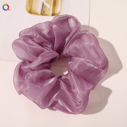 Simple Style Solid Color Organza Pleated Hair Tie 1 Piece