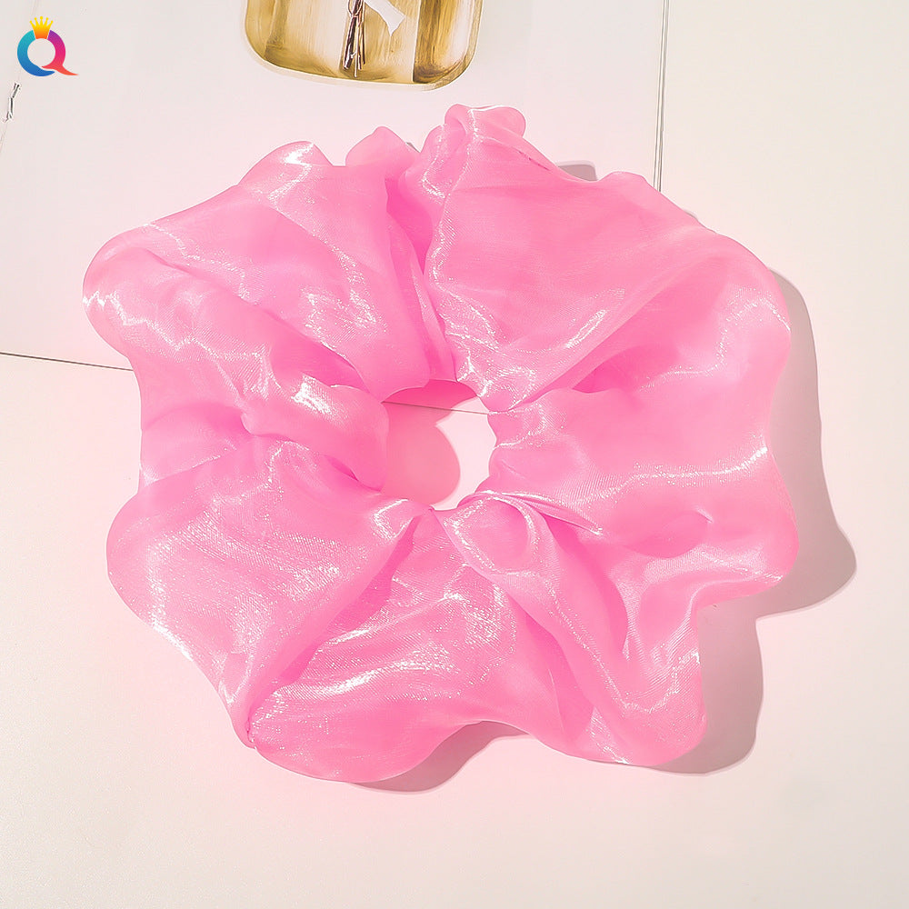 Simple Style Solid Color Organza Pleated Hair Tie 1 Piece