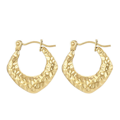 1 Pair Fashion C Shape Plating Stainless Steel 18k Gold Plated Hoop Earrings