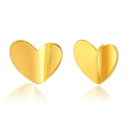 Fashion Heart Shape Copper Plating Ear Studs 1 Pair