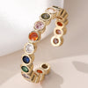 Fashion Round Copper Plating Zircon Open Ring