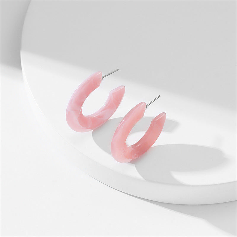 1 Pair Sweet C Shape Arylic Earrings