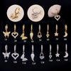 Fashion Heart Shape Butterfly Copper Plating Inlay Zircon Ear Studs 1 Piece