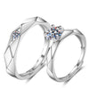 Fashion Geometric Copper Plating Zircon Open Ring 1 Pair