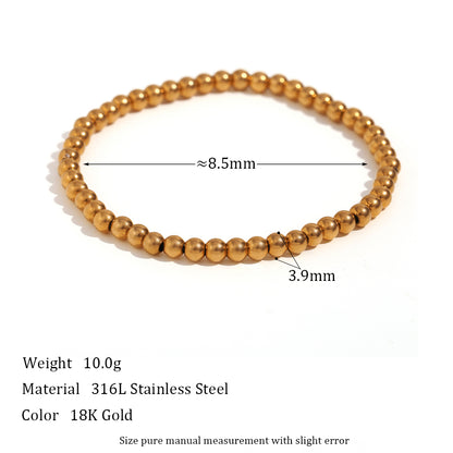 Fashion Round Stainless Steel Beaded Bracelets