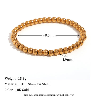 Fashion Round Stainless Steel Beaded Bracelets