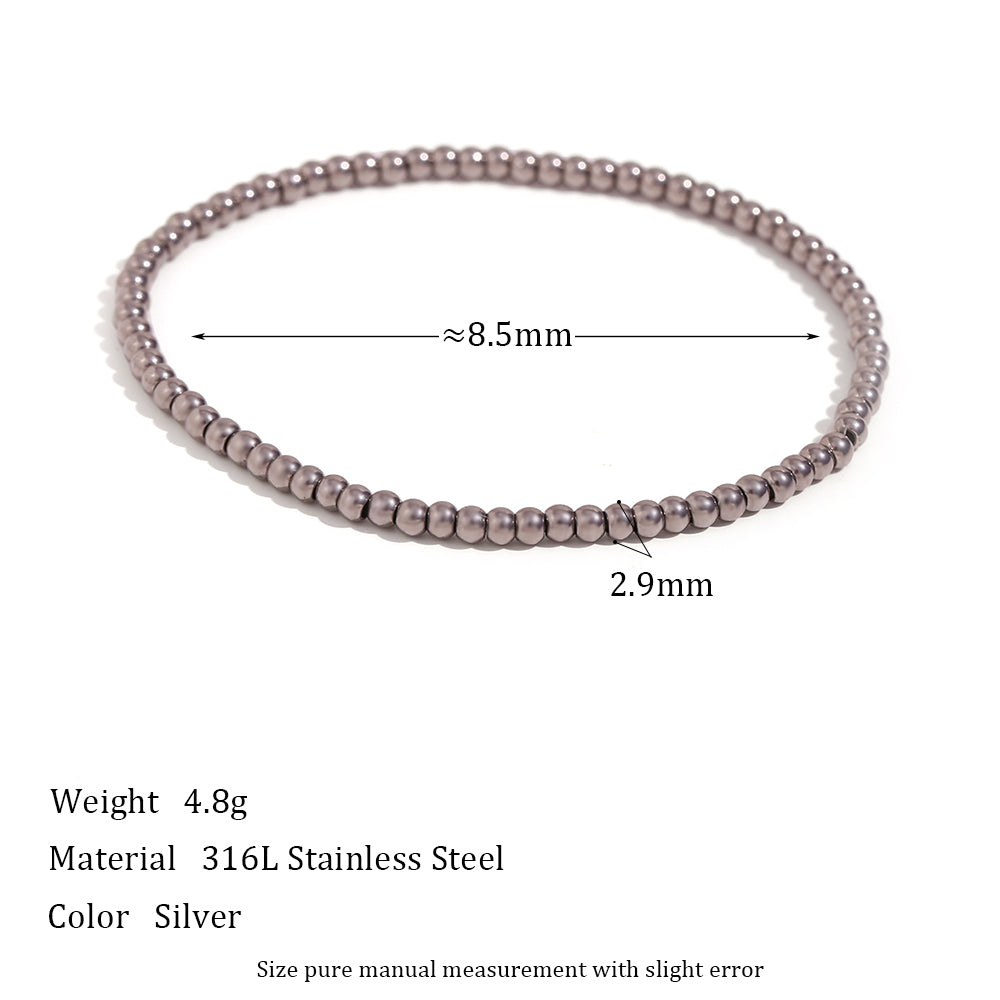 Fashion Round Stainless Steel Beaded Bracelets