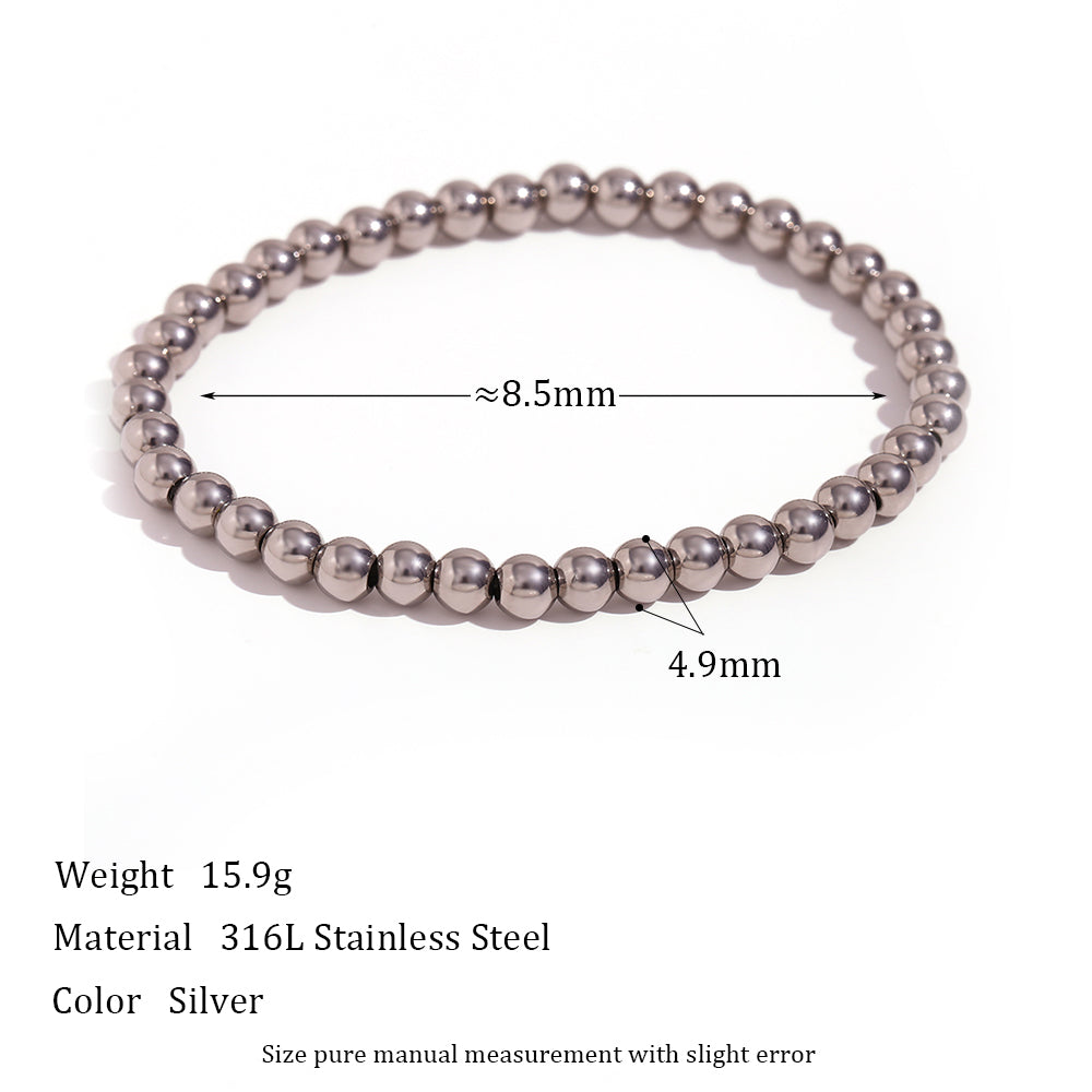 Fashion Round Stainless Steel Beaded Bracelets