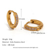 1 Pair Fashion Round Plating Stainless Steel Zircon 18k Gold Plated Earrings