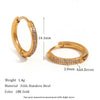 1 Pair Fashion Round Plating Stainless Steel Zircon 18k Gold Plated Earrings