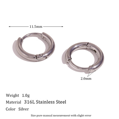 1 Pair Classic Style Round Plating Stainless Steel 18k Gold Plated Earrings