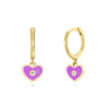 Simple Style Star Heart Shape Eye Copper Drop Earrings Epoxy Gold Plated Zircon Copper Earrings