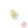 1 Piece Fashion Flower Plating Inlay Sterling Silver Zircon Ear Studs