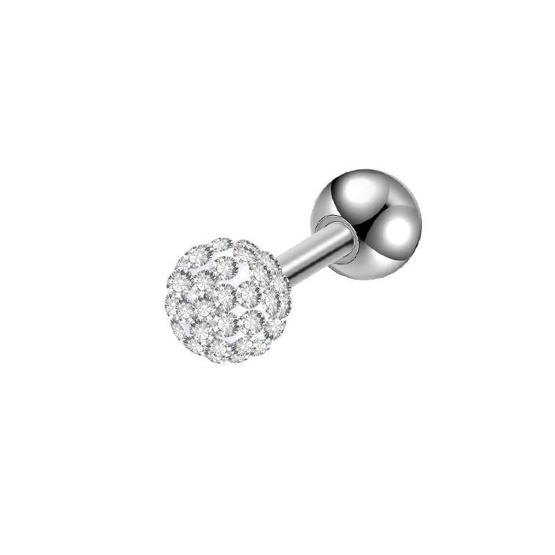 Simple Style Solid Color Stainless Steel Inlay Artificial Diamond Ear Studs 1 Piece