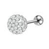 Simple Style Solid Color Stainless Steel Inlay Artificial Diamond Ear Studs 1 Piece