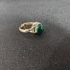 Ethnic Style Round Agate Inlay Zircon Open Ring 1 Piece