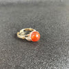 Ethnic Style Round Agate Inlay Zircon Open Ring 1 Piece