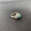 Ethnic Style Round Agate Inlay Zircon Open Ring 1 Piece