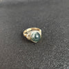 Ethnic Style Round Agate Inlay Zircon Open Ring 1 Piece