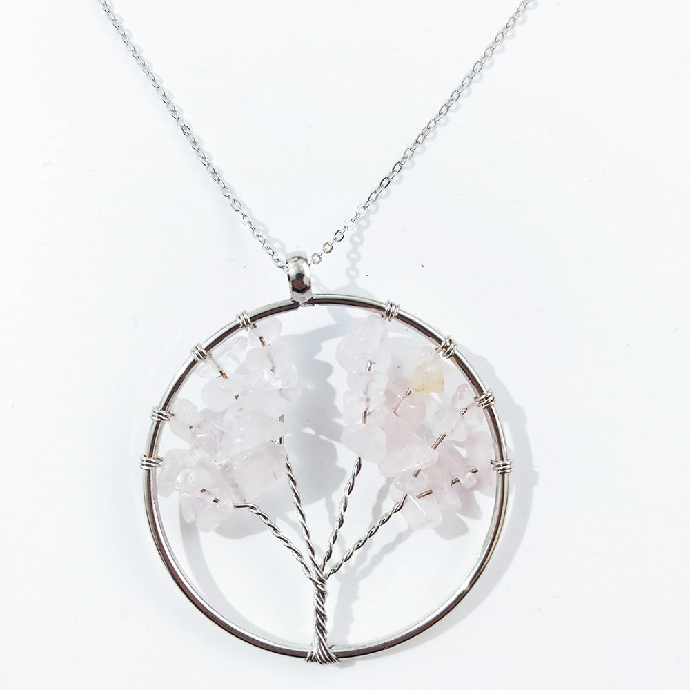 Simple Style Flower Crystal Hollow Out Pendant Necklace 1 Piece