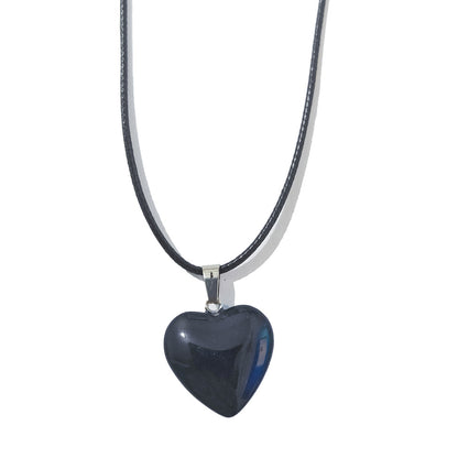 Simple Style Heart Shape Natural Stone Polishing Pendant Necklace 1 Piece