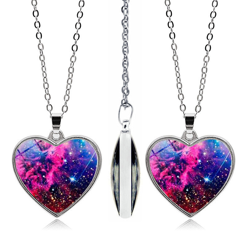 1 Piece Fashion Heart Shape Alloy Glass Plating Unisex Pendant Necklace