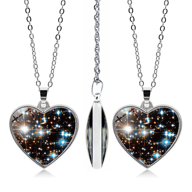 1 Piece Fashion Heart Shape Alloy Glass Plating Unisex Pendant Necklace