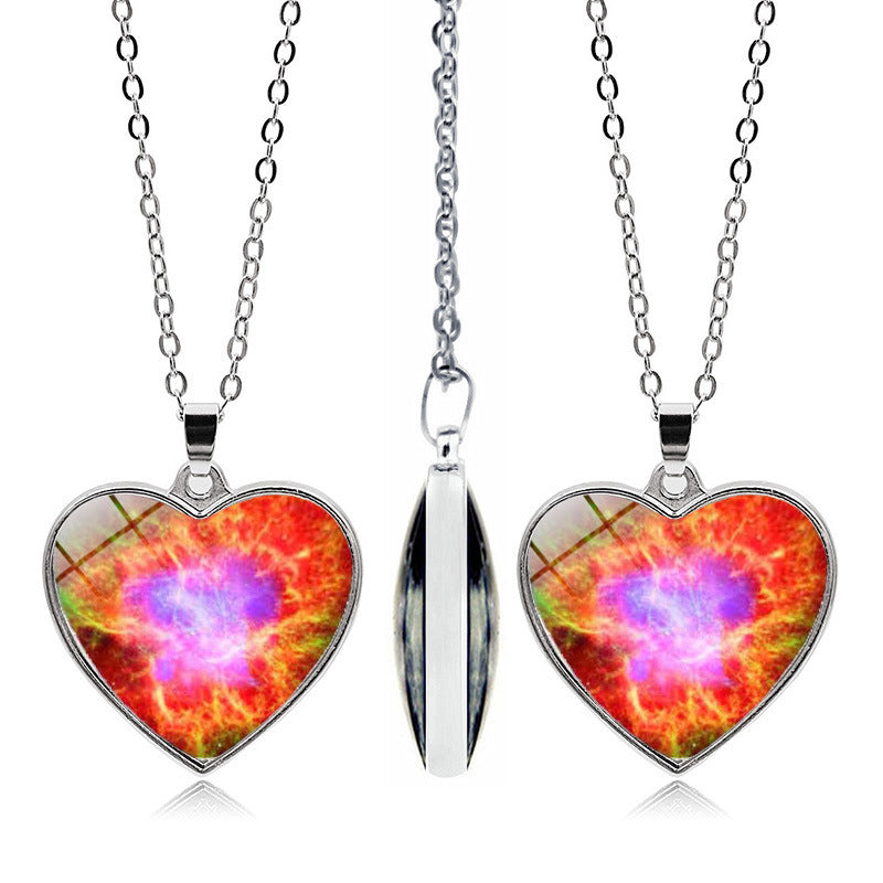 1 Piece Fashion Heart Shape Alloy Glass Plating Unisex Pendant Necklace