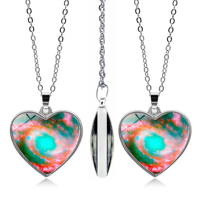 1 Piece Fashion Heart Shape Alloy Glass Plating Unisex Pendant Necklace