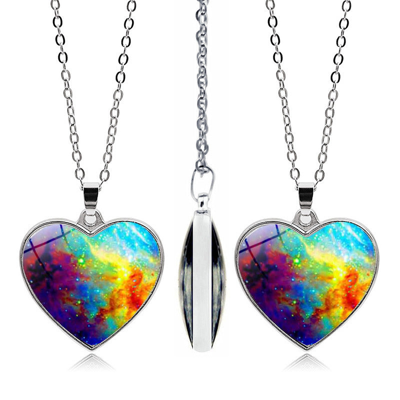 1 Piece Fashion Heart Shape Alloy Glass Plating Unisex Pendant Necklace