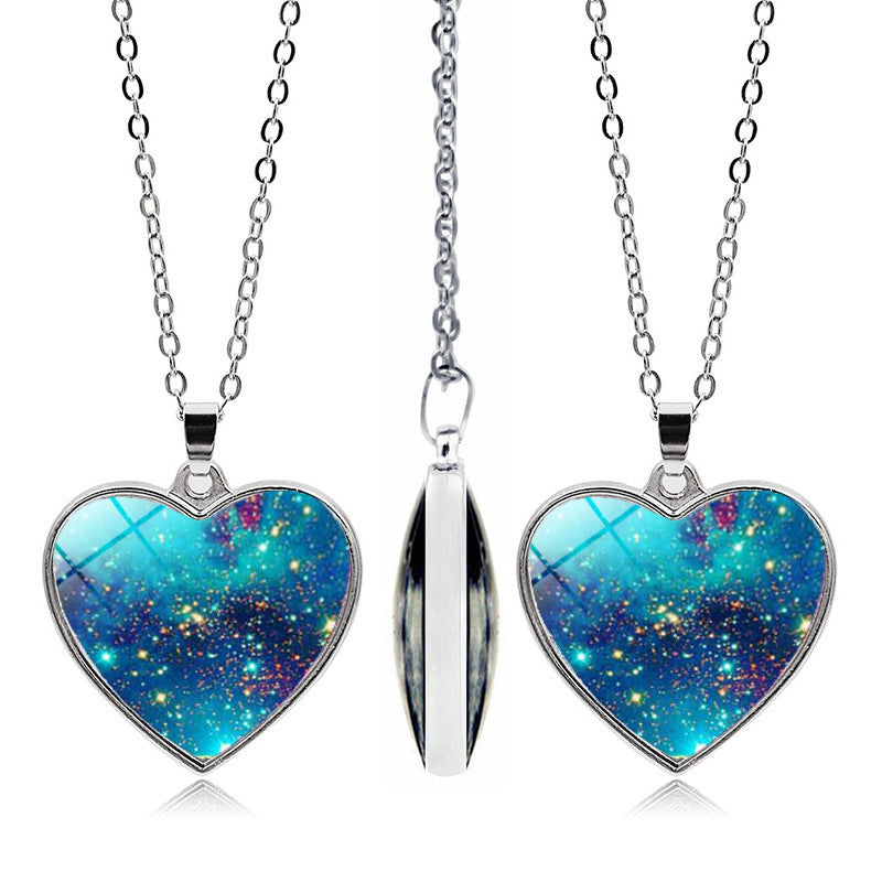 1 Piece Fashion Heart Shape Alloy Glass Plating Unisex Pendant Necklace