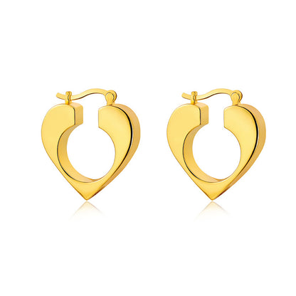 1 Pair Fashion Heart Shape Metal Plating Women's Ear Studs