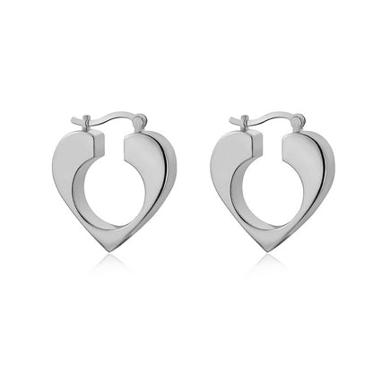 1 Pair Fashion Heart Shape Metal Plating Women's Ear Studs