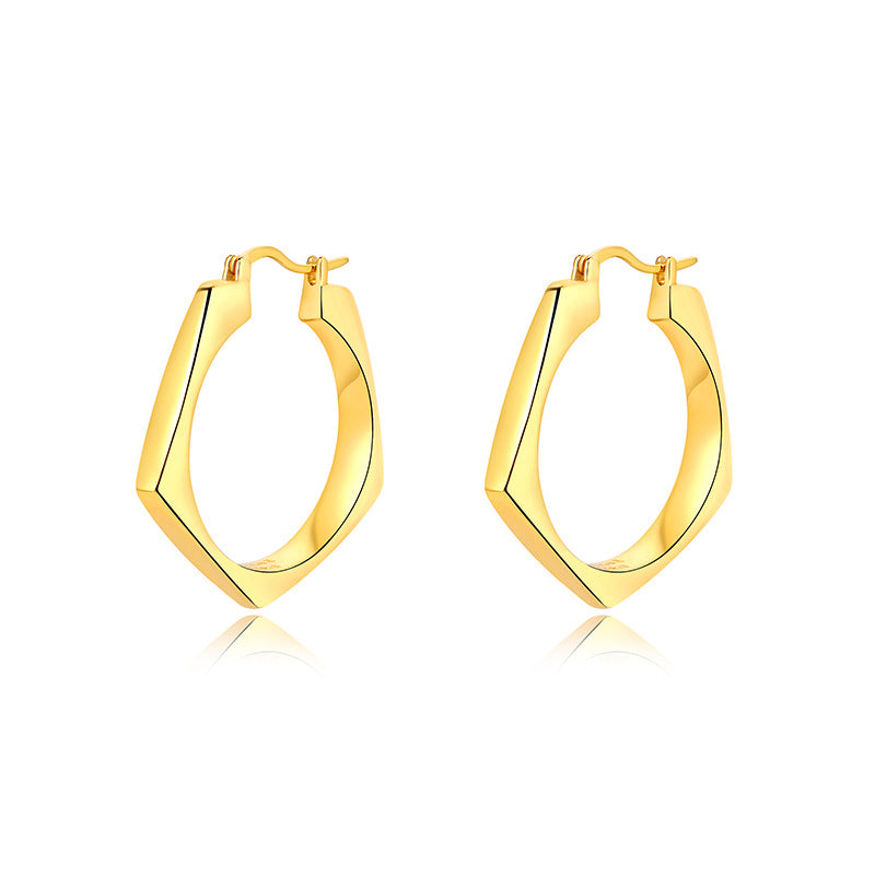 1 Pair Fashion Rhombus Metal Plating Women's Earrings