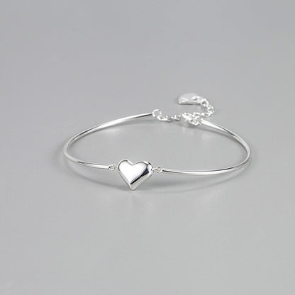 Fashion Heart Shape Silver Plating Bracelets 1 Piece