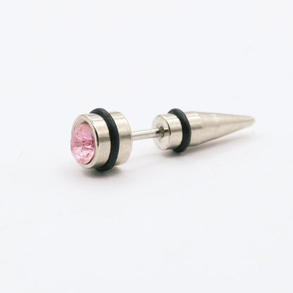 1 Piece Simple Style Round Alloy Inlay Artificial Gemstones Unisex Ear Studs