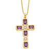 Hip-hop Cross Copper Plating Zircon Pendant Necklace 1 Piece