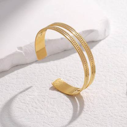 Simple Style Geometric Stainless Steel Plating Bangle