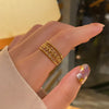 Simple Style Geometric Titanium Steel Plating Metal 18k Gold Plated Open Ring