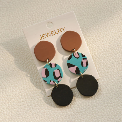 1 Pair Vacation Fashion Geometric Heart Shape Arylic Soft Clay Women's Drop Earrings