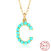 Fashion Letter Sterling Silver Plating Inlay Turquoise Pendant Necklace 1 Piece