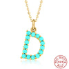 Fashion Letter Sterling Silver Plating Inlay Turquoise Pendant Necklace 1 Piece