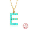 Fashion Letter Sterling Silver Plating Inlay Turquoise Pendant Necklace 1 Piece