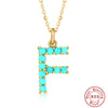 Fashion Letter Sterling Silver Plating Inlay Turquoise Pendant Necklace 1 Piece